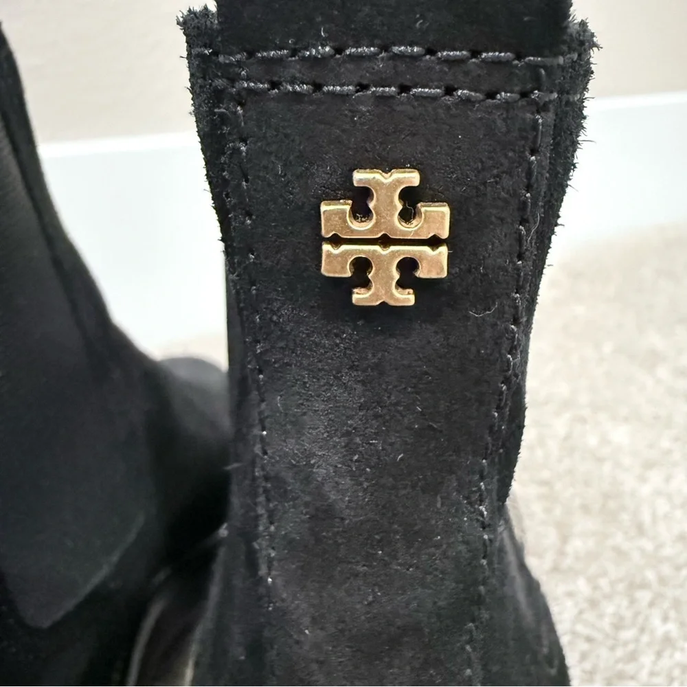 Tory Burch Chelsea black suede boots size 6.5 M like new condition!